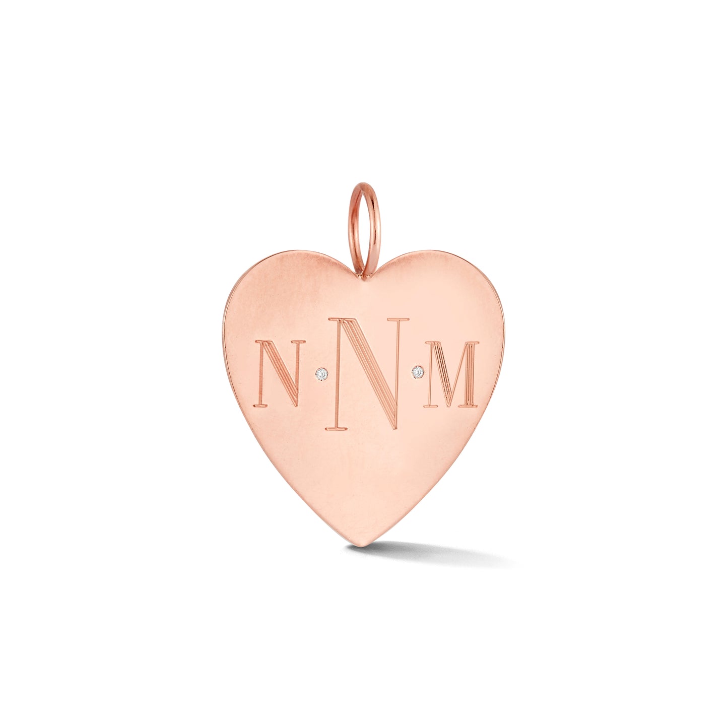 Monogram Diamond Heart Charm