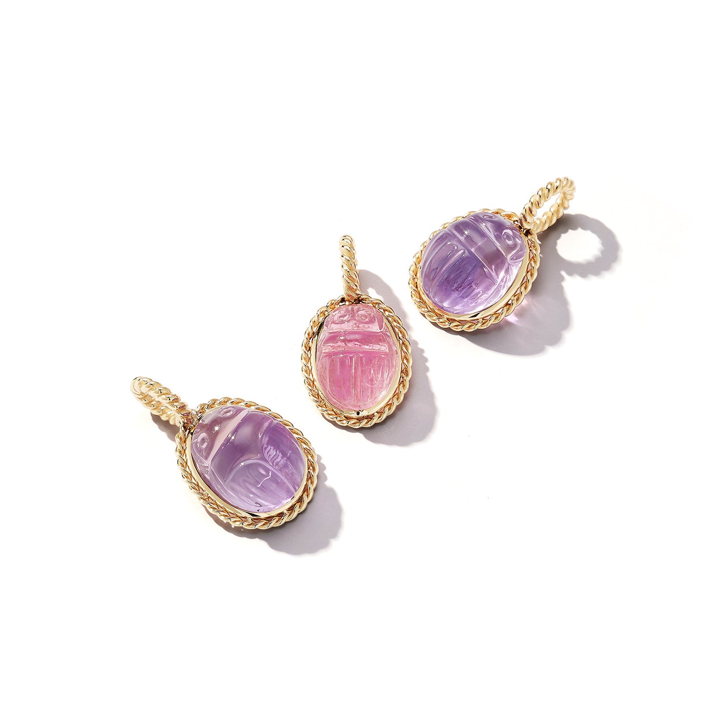 Hand Carved One-Of-A-Kind Amethyst Scarab Charm