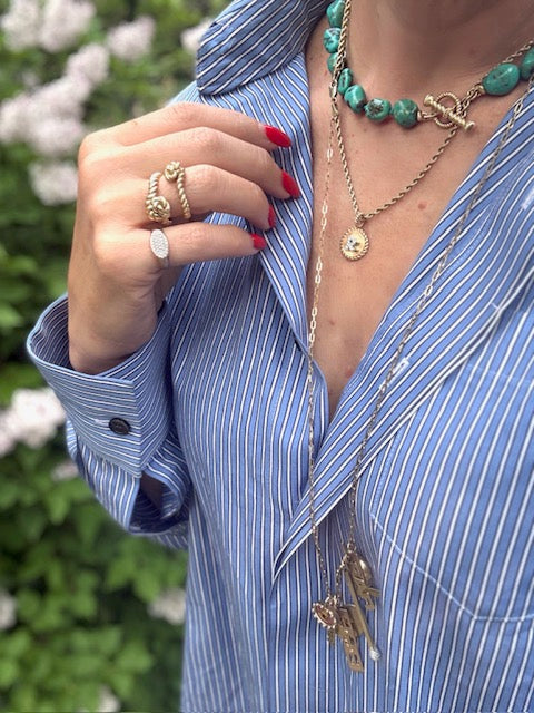 Leona Turquoise Nugget Toggle Necklace