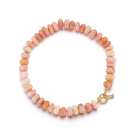 Leona Pink Opal Statement Toggle Necklace