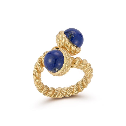 Large Leona Bypass Ring in Lapis