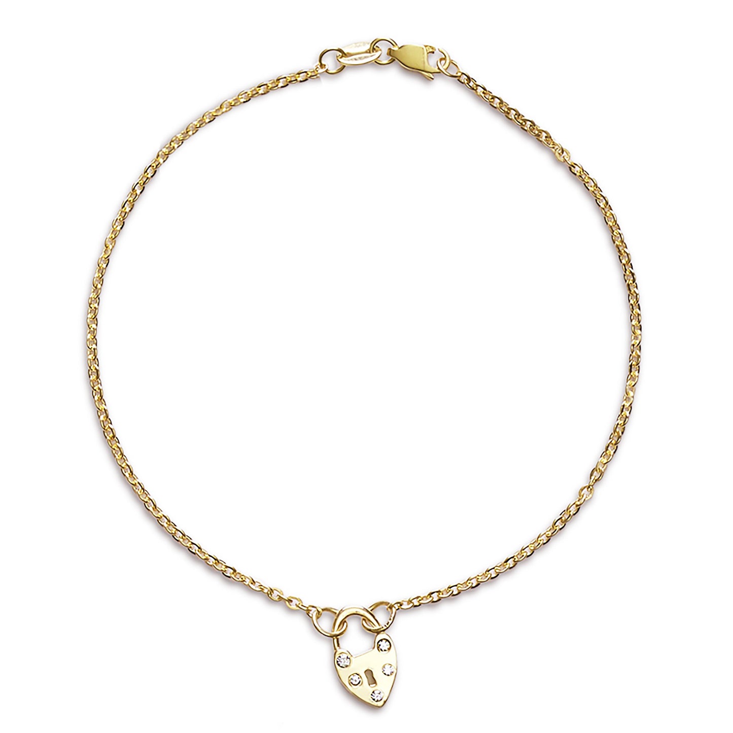 Diamond Heart Padlock Bracelet