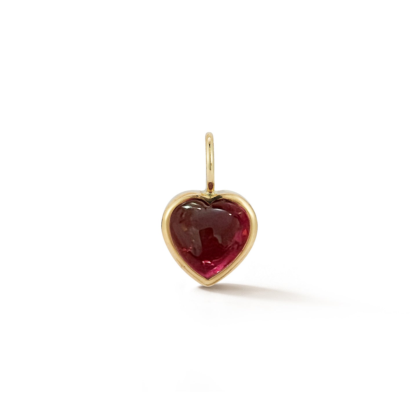 Small Dark Pink Tourmaline One-of-A-Kind Heart Charm