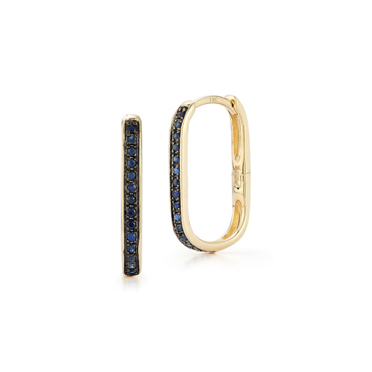 Blue Sapphire Paper Clip Earrings