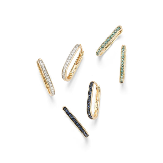 Blue Sapphire Paper Clip Earrings