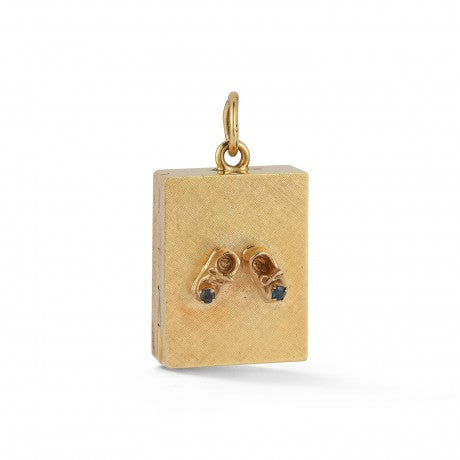 Estate Large Sapphire Baby Shoe Locket