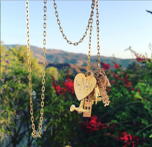 Monogram Diamond Heart Charm