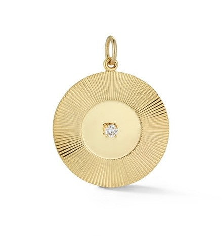 Retro Diamond Disc Charm