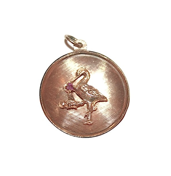 Estate Stork Disc Charm