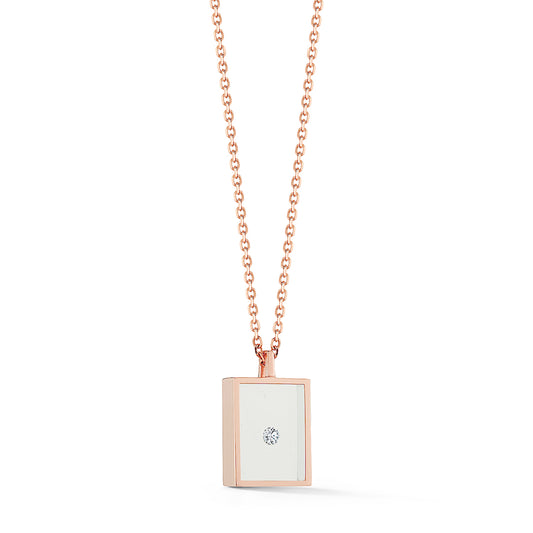 Floating Diamond Box Necklace