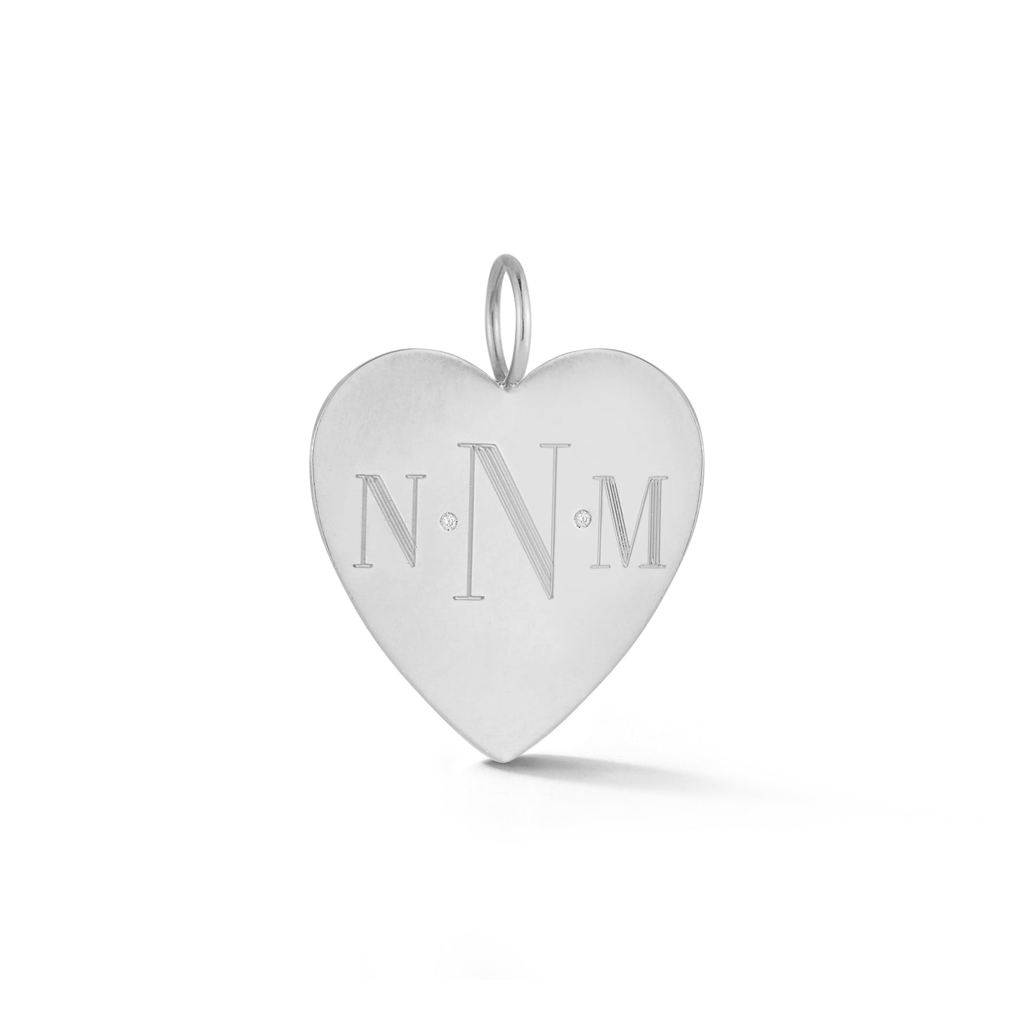 Monogram Diamond Heart Charm