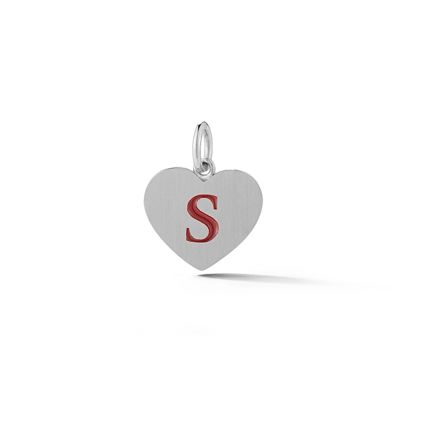 Enamel Initial Heart Charm