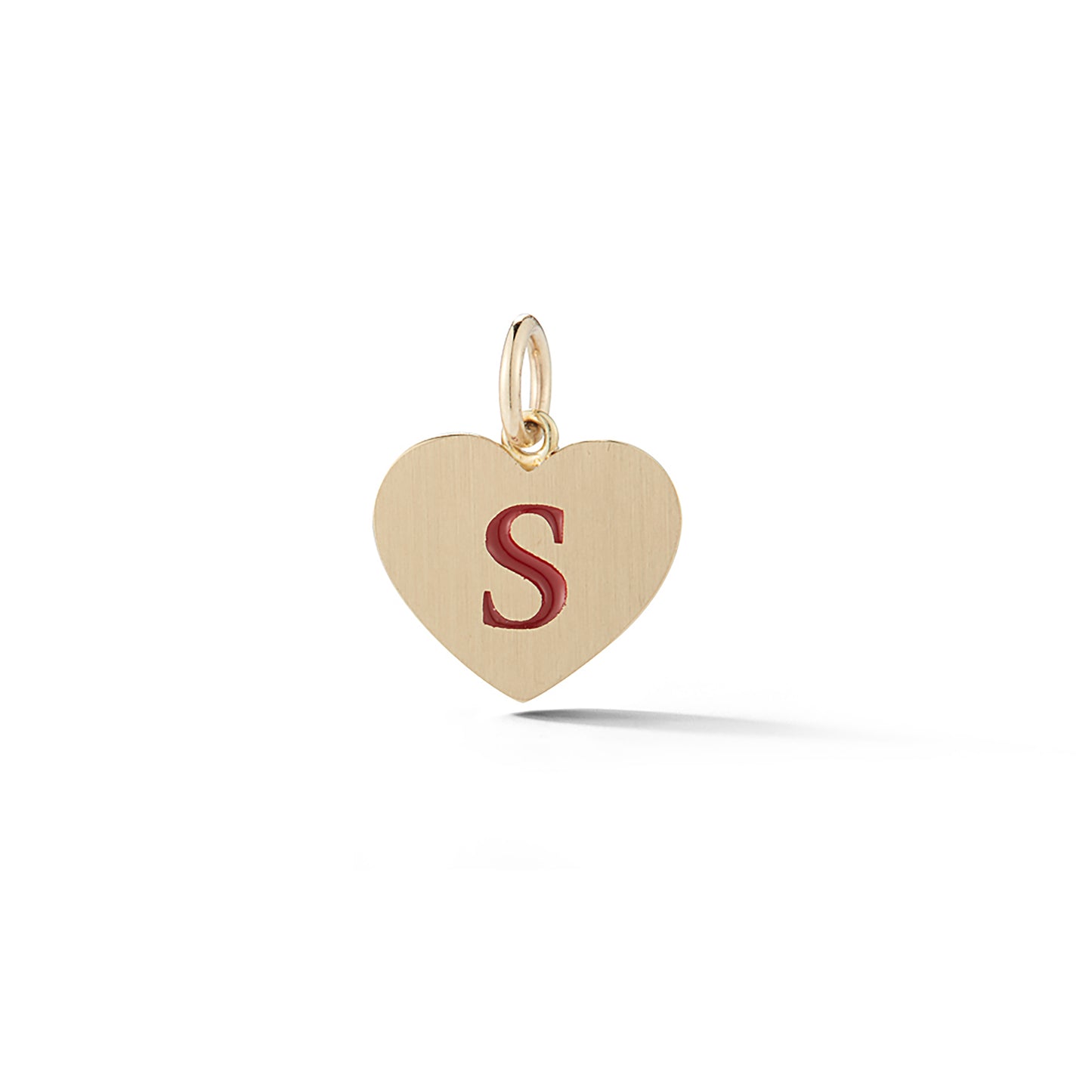 Enamel Initial Heart Charm
