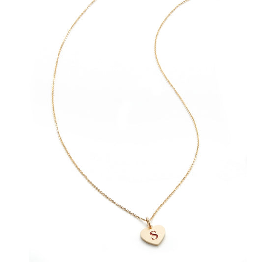 Enamel Initial Heart Charm