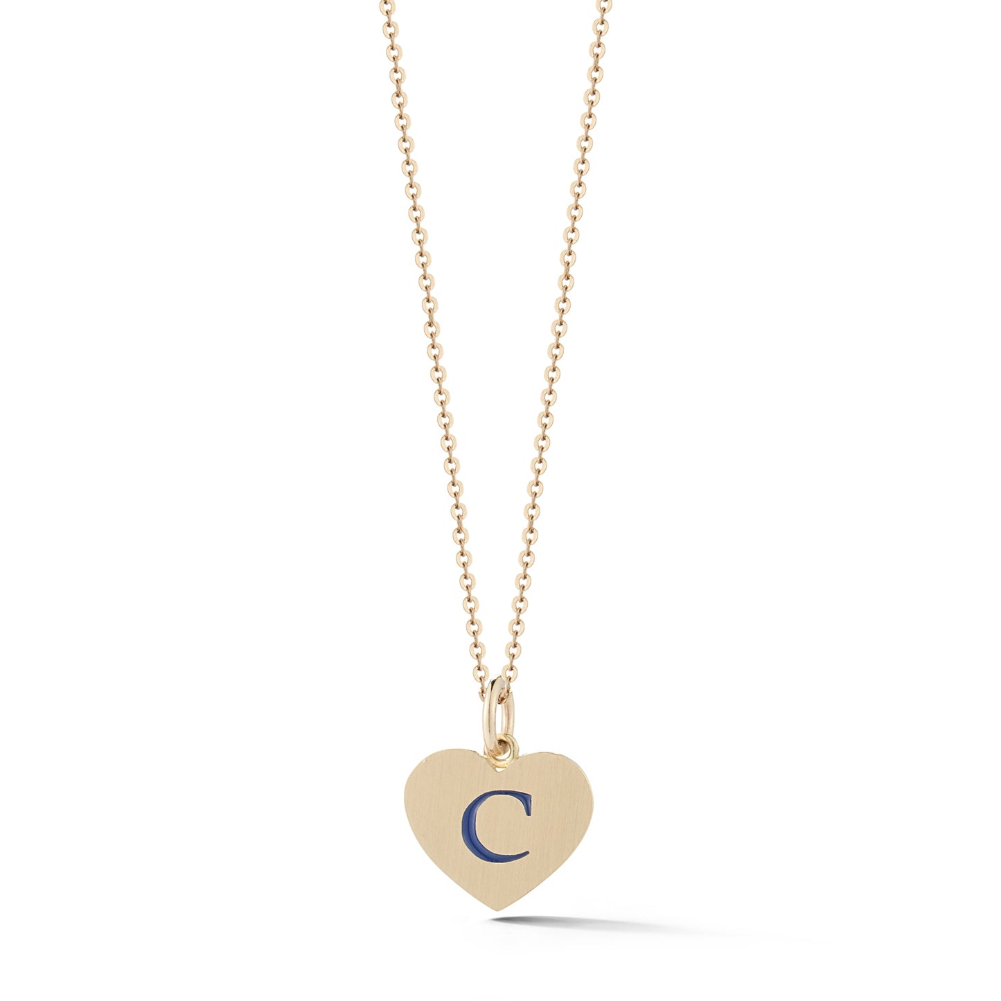 Enamel Initial Heart Charm