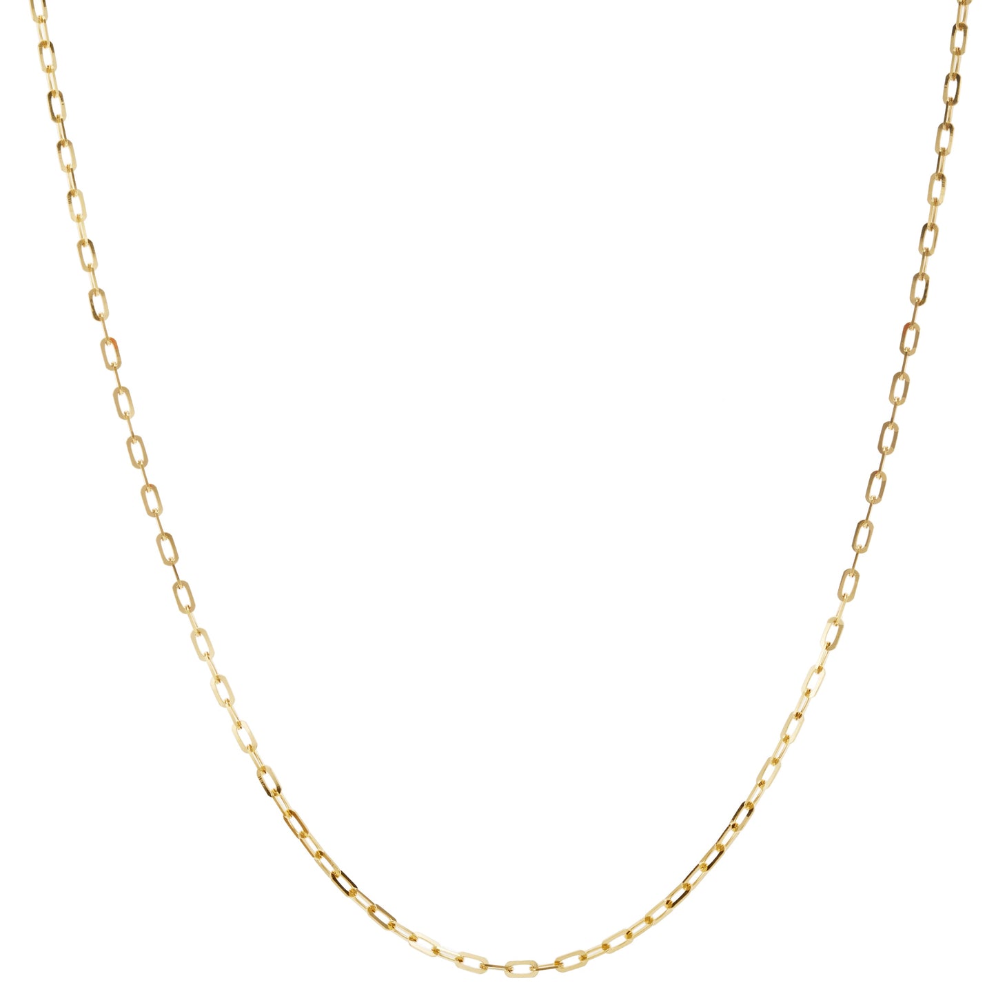 Gold Elongated Rectangular Link Necklace