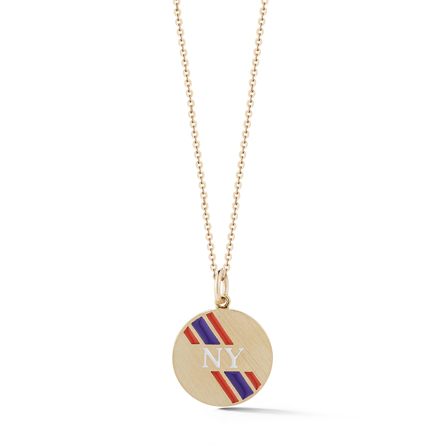 Petite Round Personalized Enamel Stripe Charm
