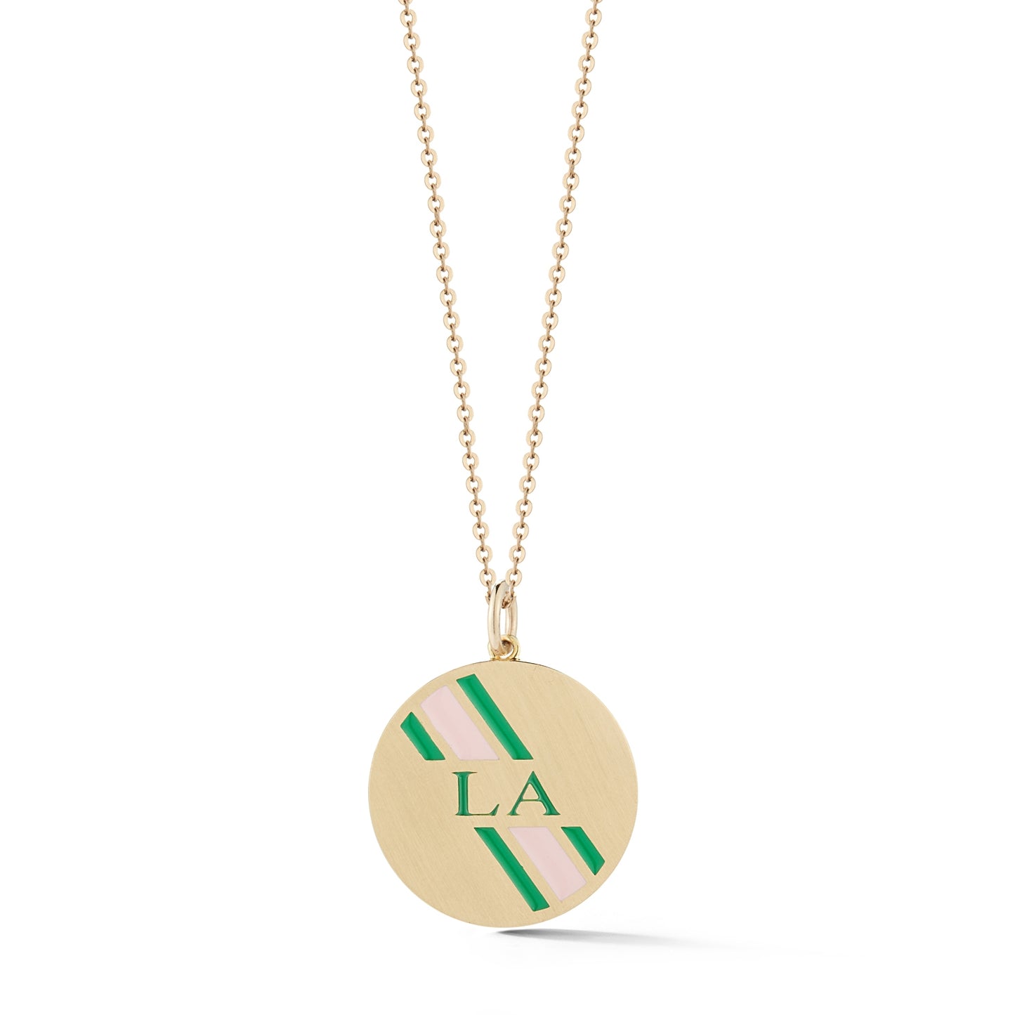Round Personalized Enamel Stripe Charm