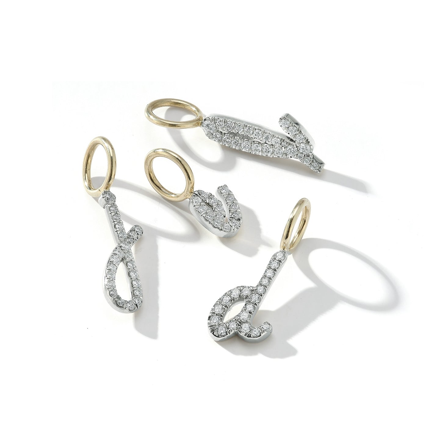 Lowercase Diamond Initial Charms