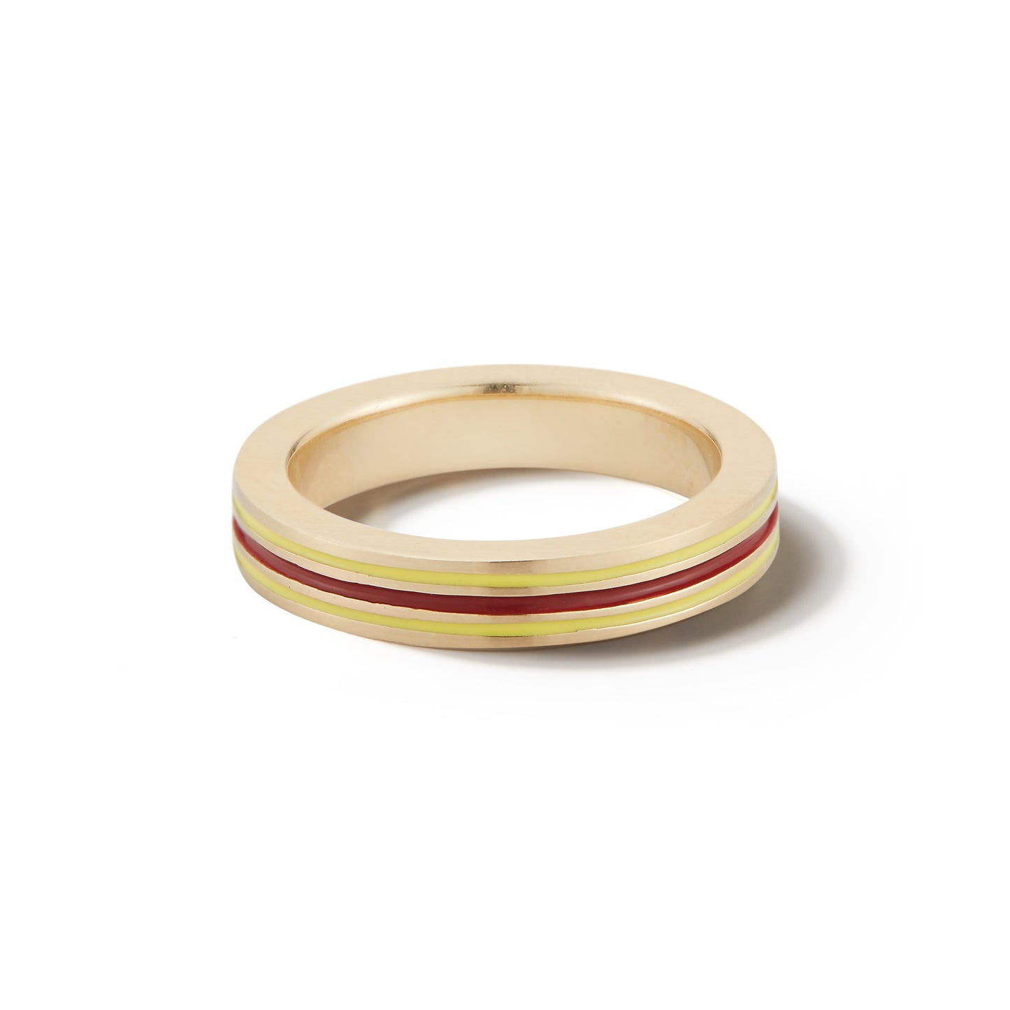 Personalized Enamel Striped Band Ring