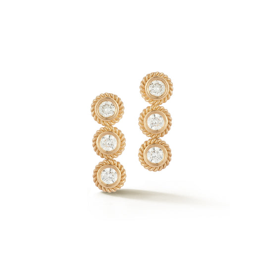 Leona 3 Diamond Stick Earrings