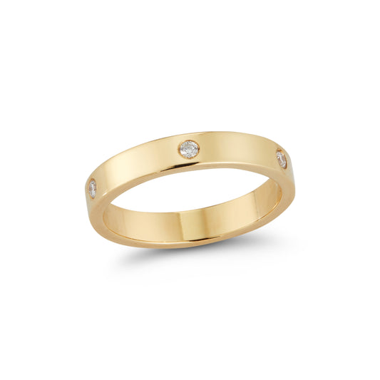 Stacking Band Rings with Inset Diamonds