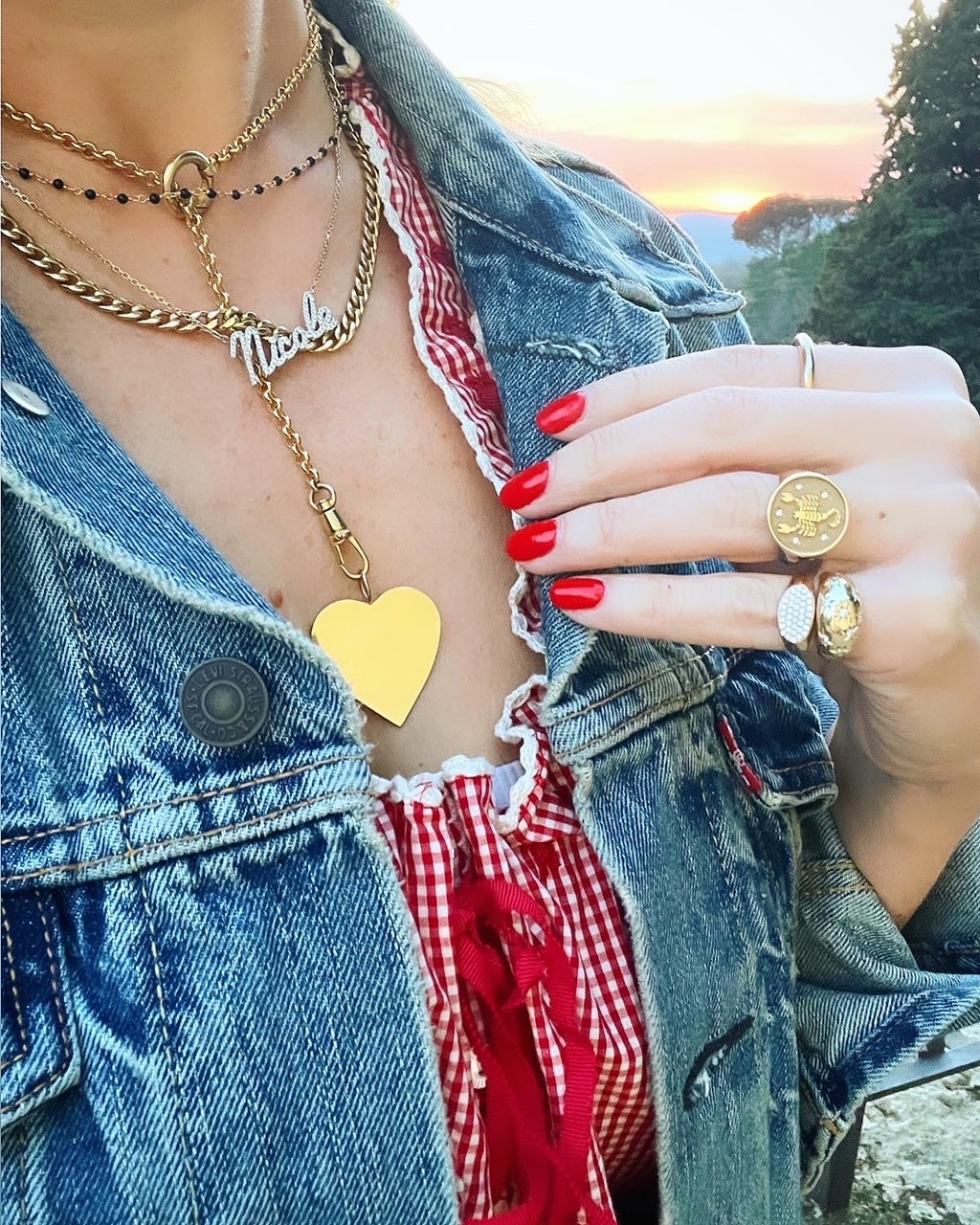 Medium Gold Heart Charm