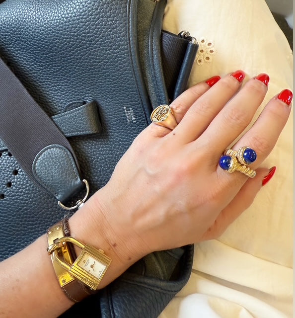 Large Leona Bypass Ring in Lapis