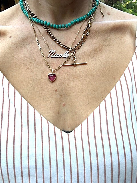 One-of-a-Kind Pink Tourmaline and Diamond Heart Charm