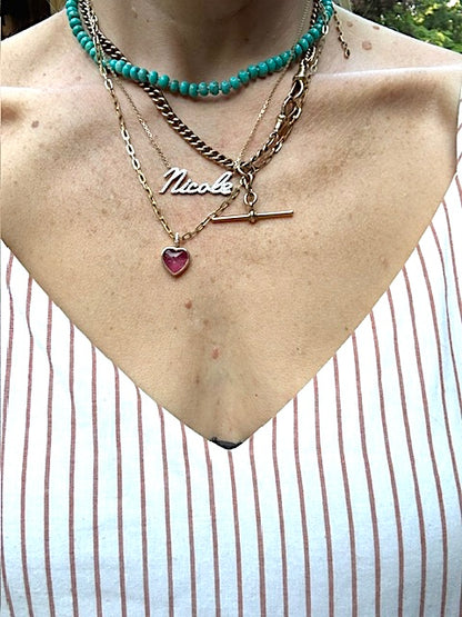 One-of-a-Kind Pink Tourmaline and Diamond Heart Charm