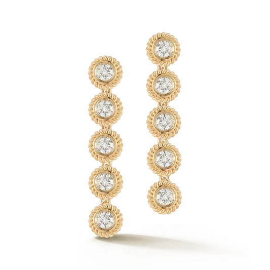 Leona 5-Diamond Drop Earrings