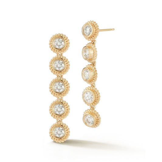 Leona 5-Diamond Drop Earrings