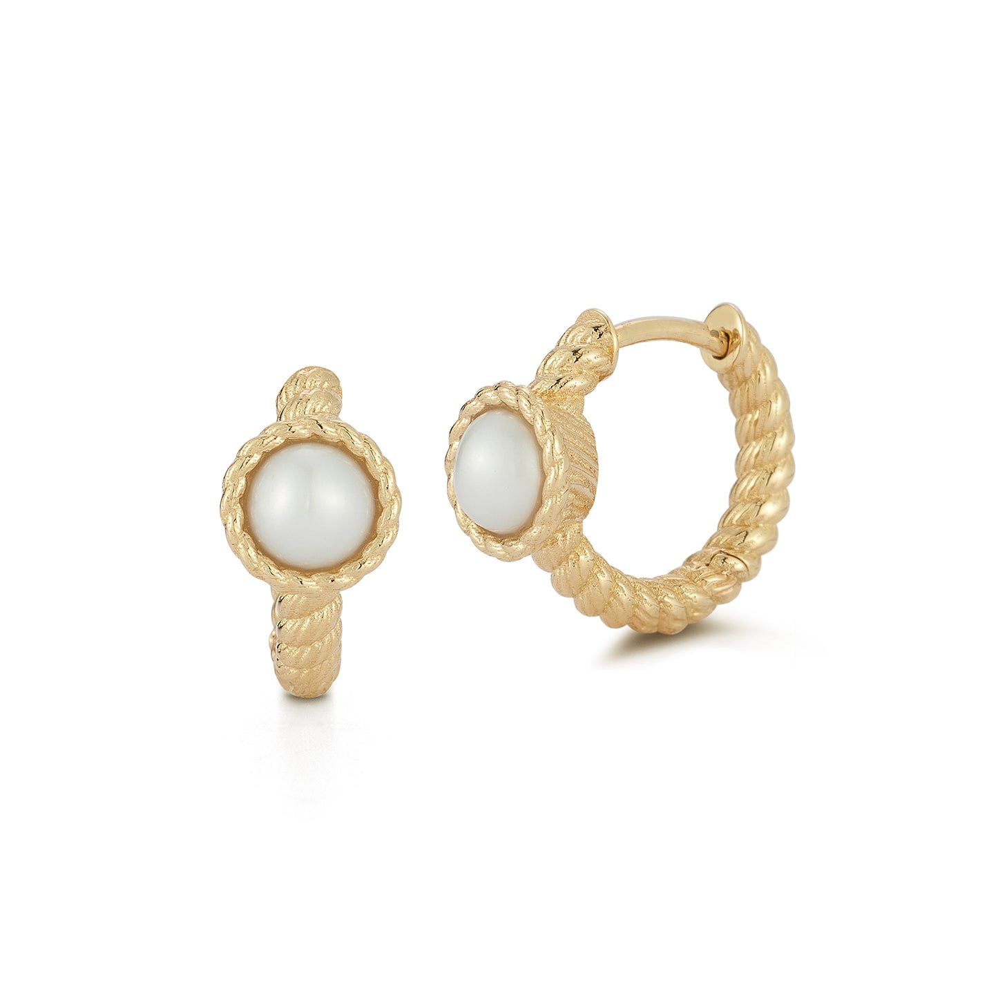 Leona Round Pearl Huggies