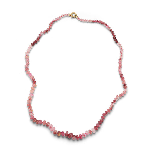 Pink Tourmaline and Gold Graduated Necklace