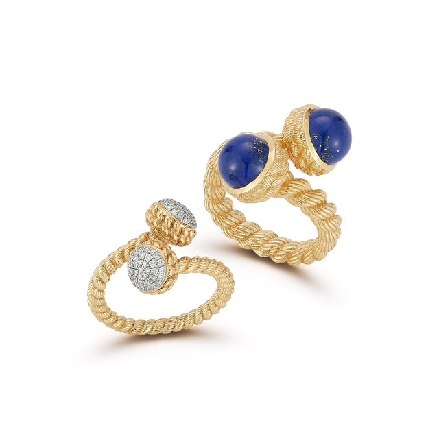 Large Leona Bypass Ring in Lapis
