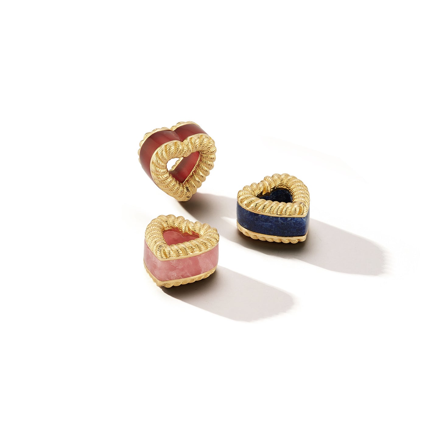 Leona Collection Heart Slider Agate Inlay Charm