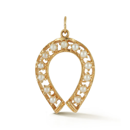 Seed Pearl Horseshoe Pendant