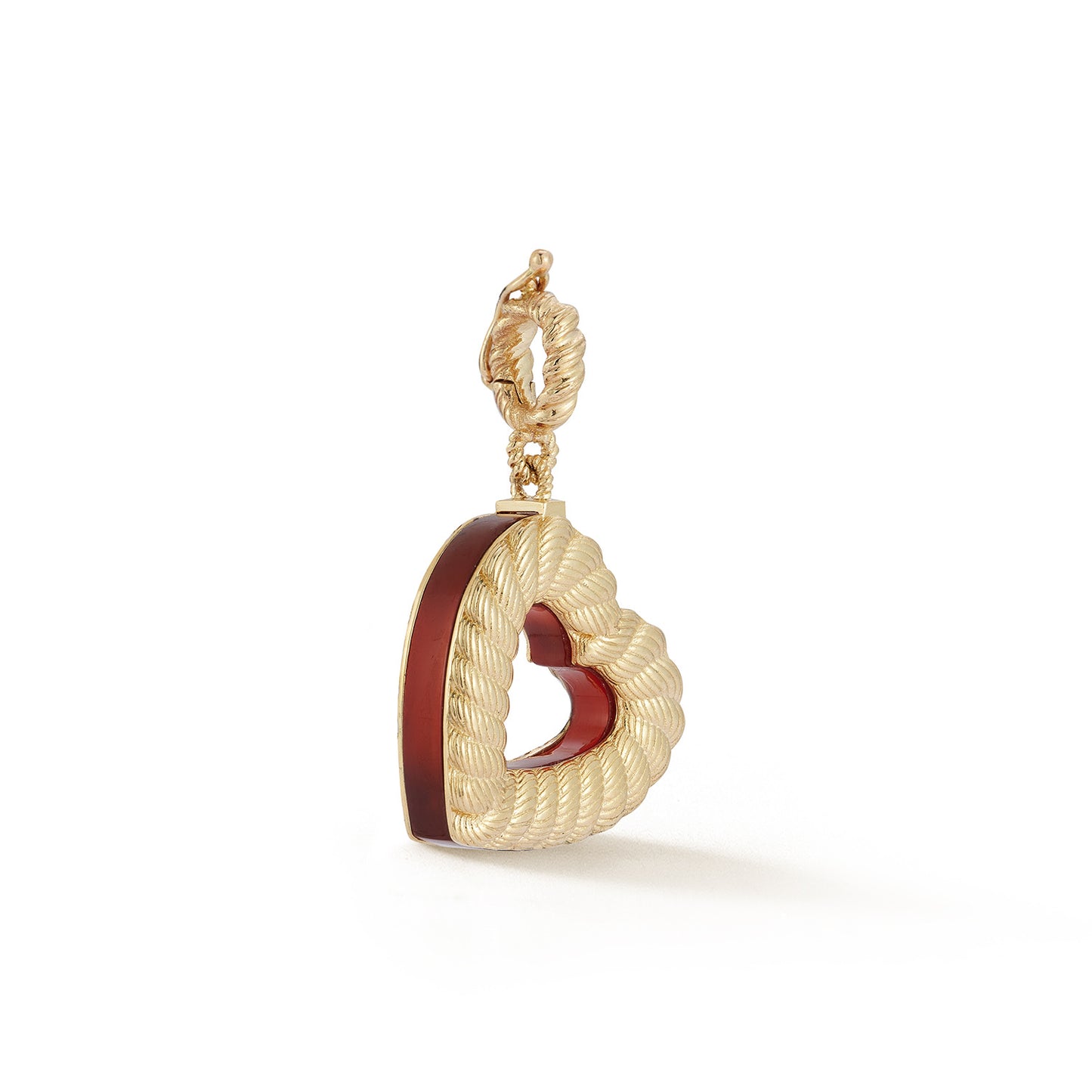Leona Collection Large Agate Inlay Heart Charm