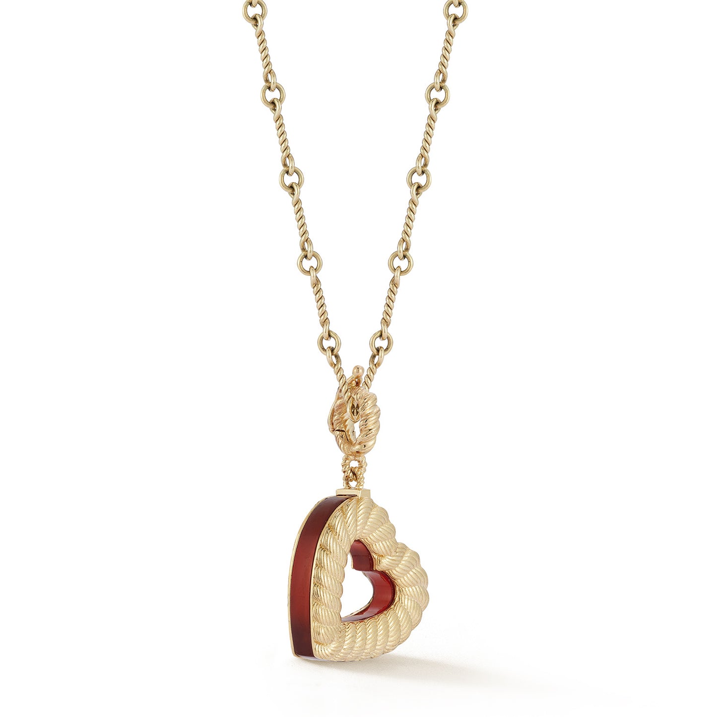 Leona Collection Large Agate Inlay Heart Charm