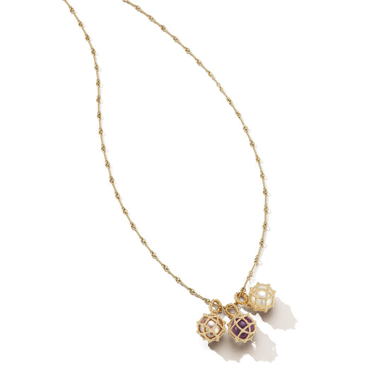 Leona Basket Charm in Grey Pearl