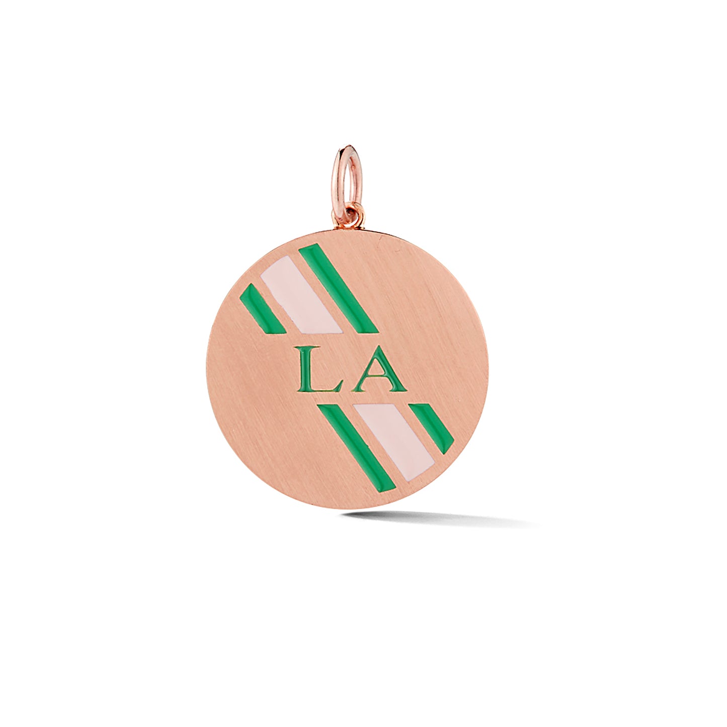 Round Personalized Enamel Stripe Charm