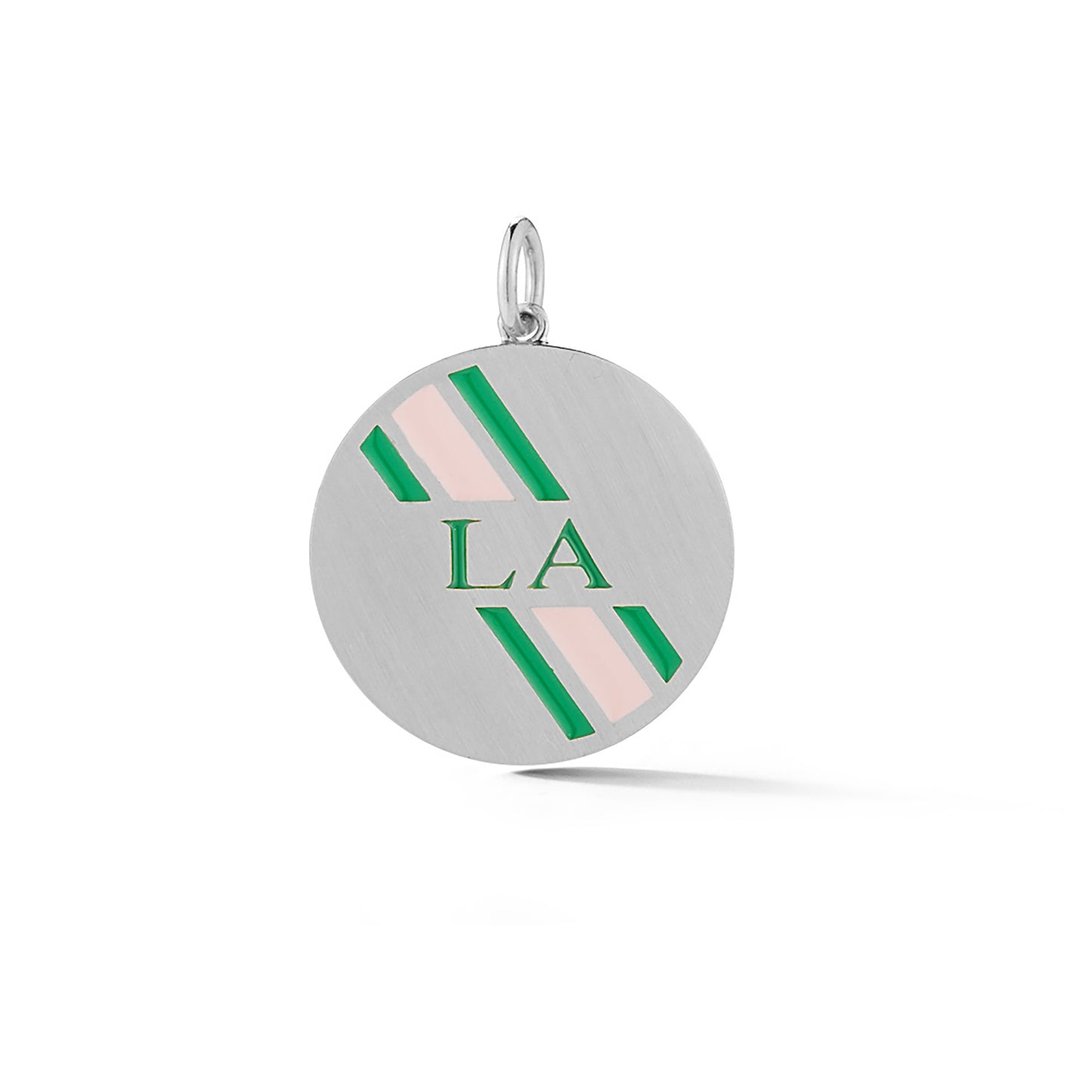 Round Personalized Enamel Stripe Charm