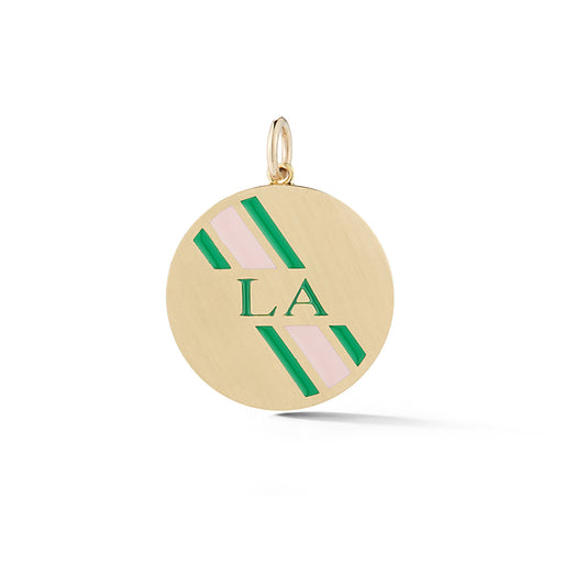 Round Personalized Enamel Stripe Charm