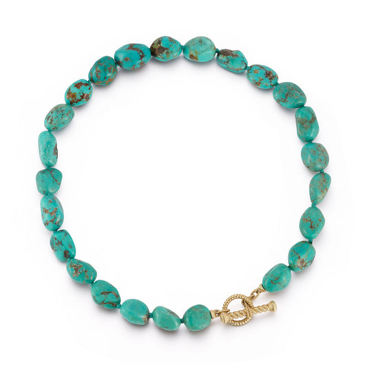 Leona Turquoise Nugget Toggle Necklace