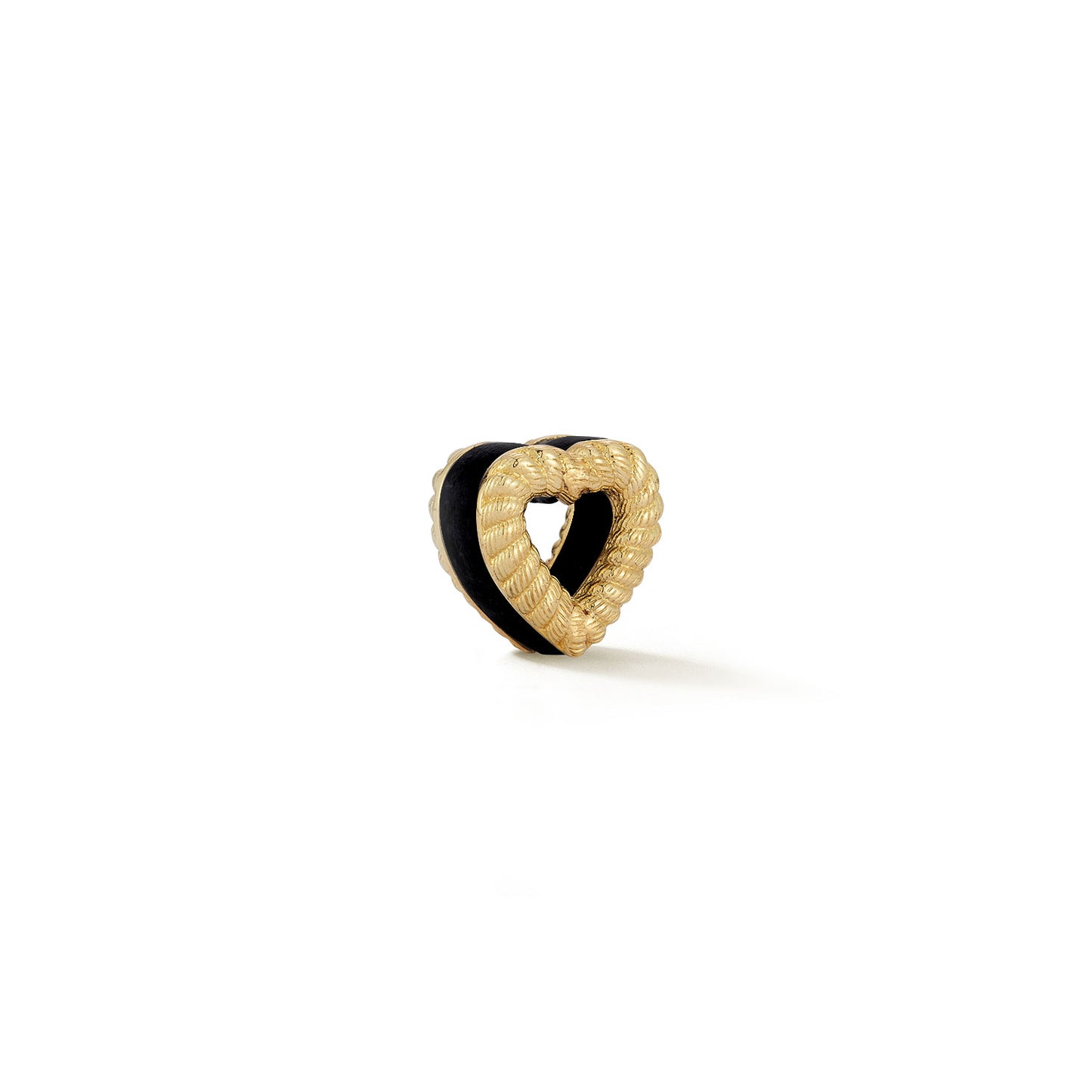 Leona Collection Heart Slider Onyx  Inlay Charm