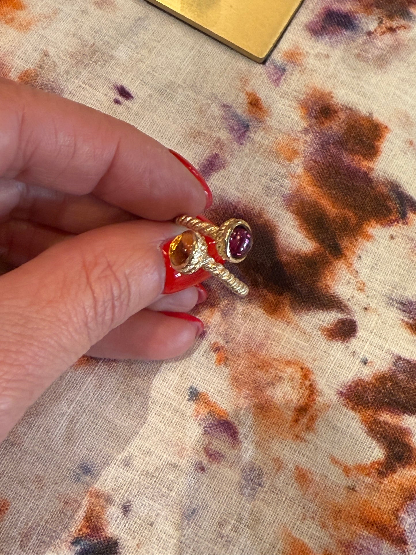 Leona Citrine and Pink Rhodolite Bypass Ring
