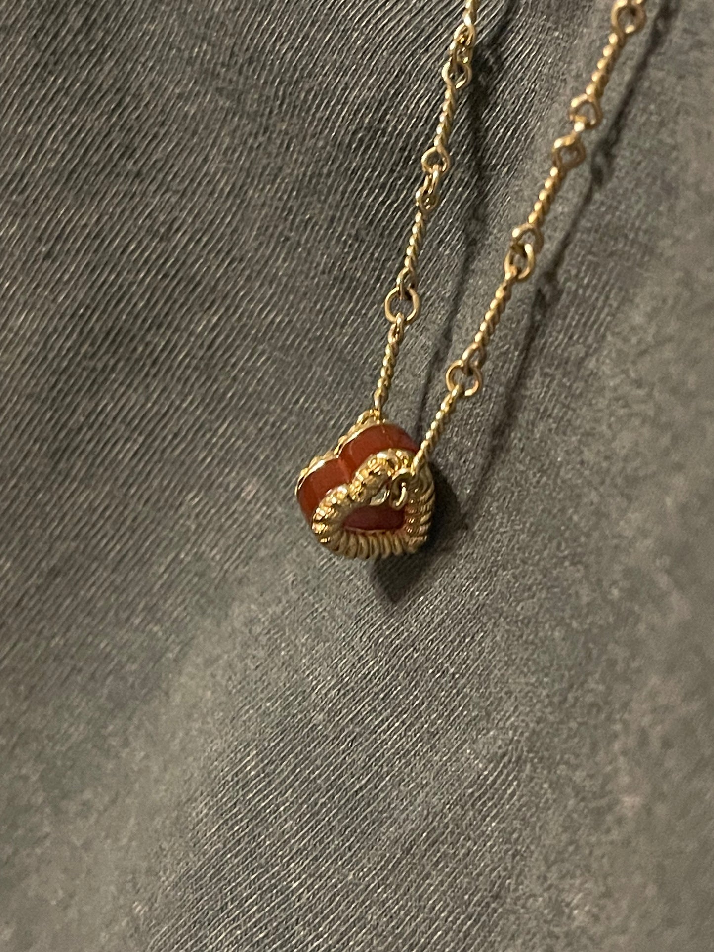 Leona Collection Heart Slider Agate Inlay Charm