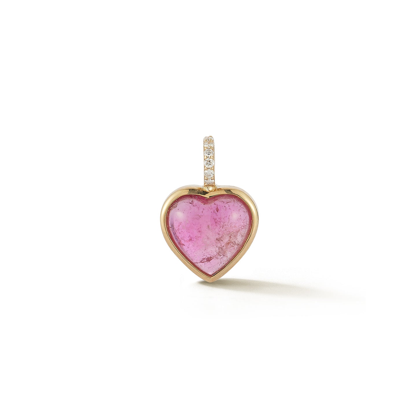 One-of-a-Kind Pink Tourmaline and Diamond Heart Charm