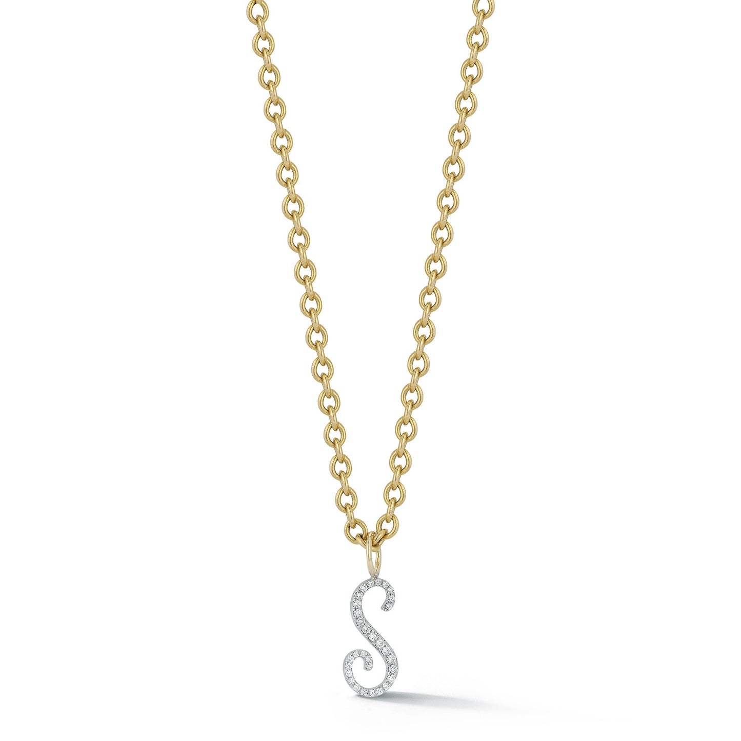 Large Diamond Script Initial Charm