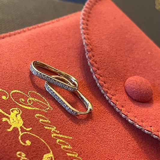 Diamond PaperClip Earrings